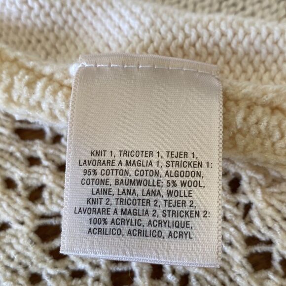 Anthro Angel of the North Evenie Chenille long open Cardigan Ivory Sweater S - Picture 11 of 12